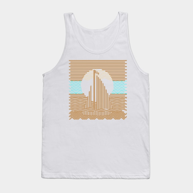Abstract Lines and Shapes Sailboat Tank Top by Sailfaster Designs